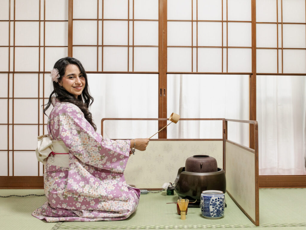 Wagashi served with matcha during tea ceremony